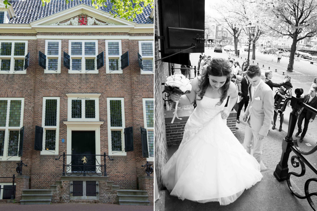 foto van een bruidspaar tijdens een bruiloft door bruidsfotograaf Kirstin Kraaijveld uit Hellevoetsluis