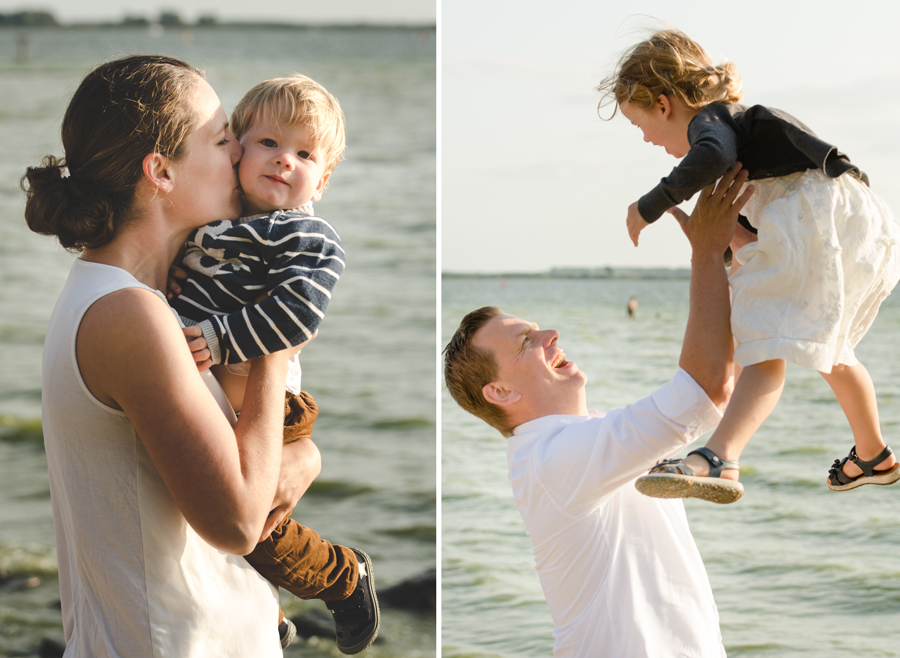 gezinsfoto's op strand
